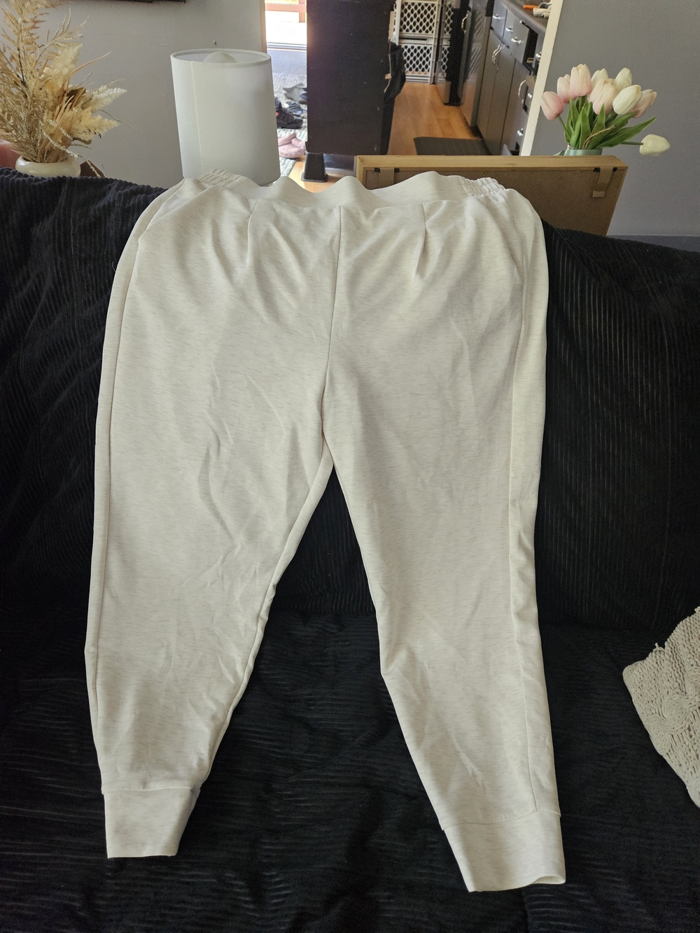 Avia Light Cream Sweatpants - Elastic Waist Joggers